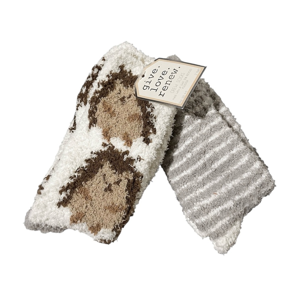 Women's 2pk Cozy/Fuzzy Crew Socks